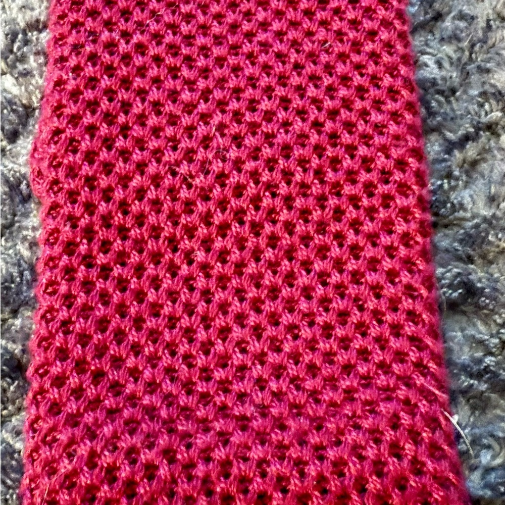 Vintage Neil Martin USA 100% Cotton Knit Tie Red Square End Preppy Ivy Menswear